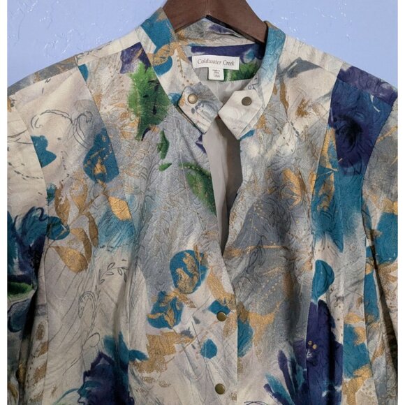 Coldwater Creek 18W Floral Print Blazer Jacket Floral Art to Wear - Picture 9 of 16